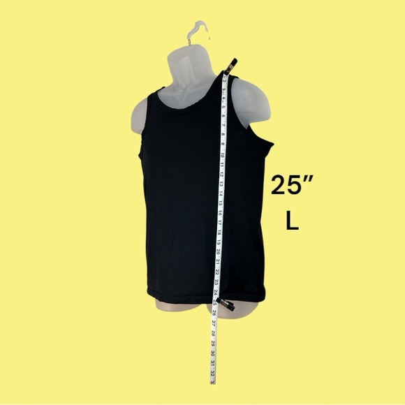 Murano Liquid Luxury Slim Workout Tank Plain Solid Black Size Medium - Picture 2 of 6